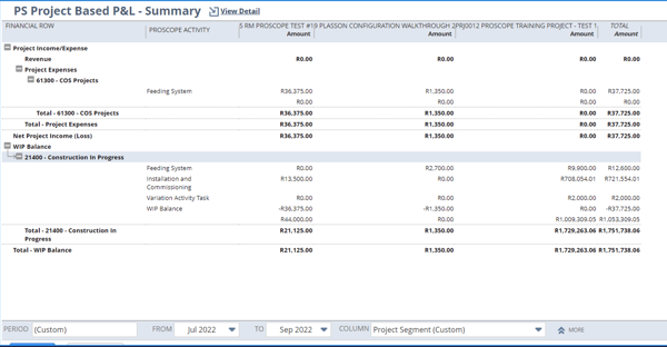Project P&L & WIP