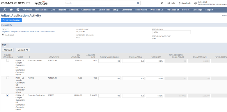 Invoicing Screenshot