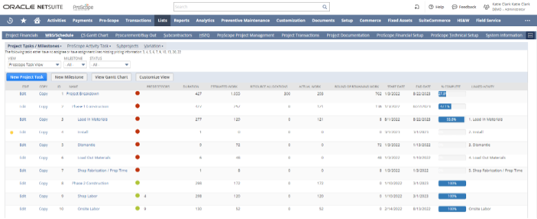 Task management and complex structure