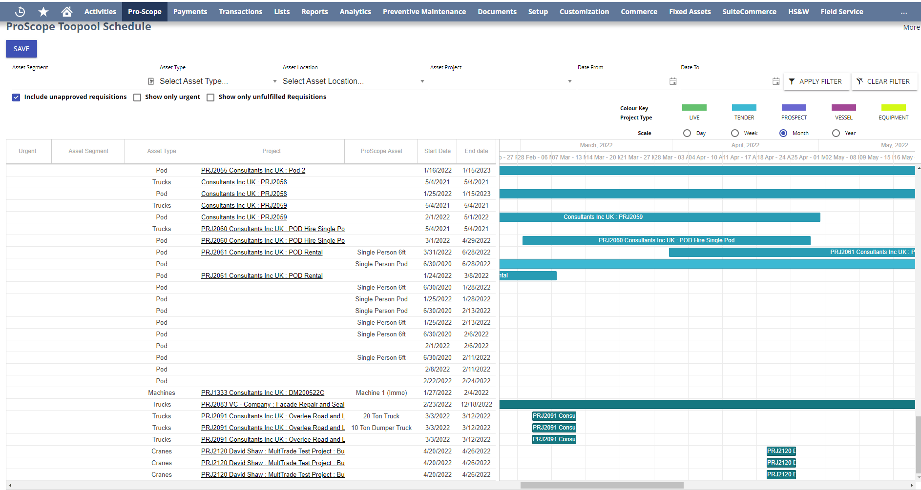 Toolpool Schedule